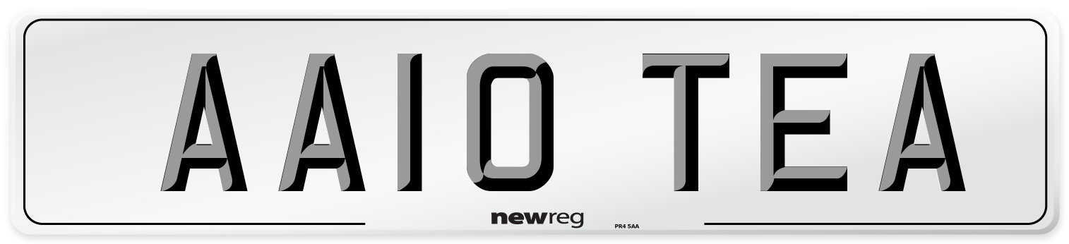 AA10 TEA Number Plate from New Reg